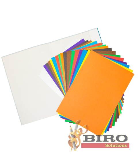 Set hîrtie colorată și carton 20 foi, A4, (8 foi hirtie+8carton color +4 carton alb), Klassika,  Луч
